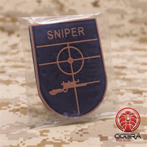 Sniper Brown Militaire Pvc Patch Velcro Military Airsoft