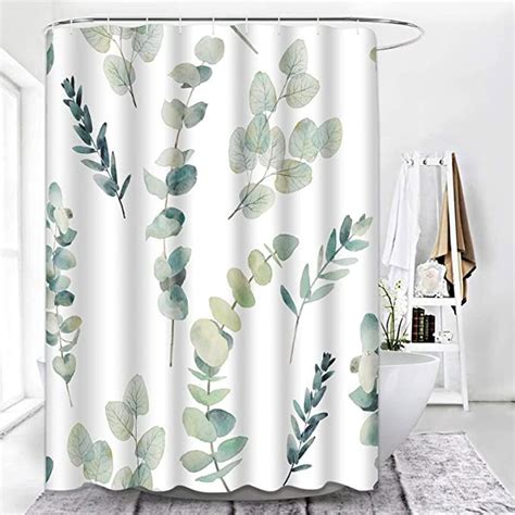 Artsocket Green Leaf Shower Curtain Spring Leaves Shower Curtains For Bathroom Decor Sets