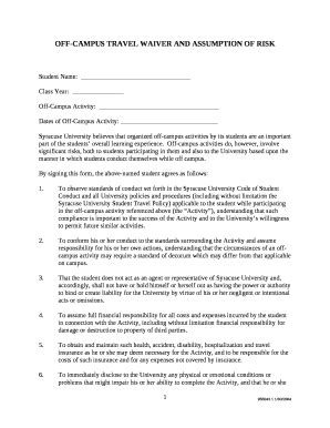 Waiver And Assumption Of Risk Template Doc Template Pdffiller