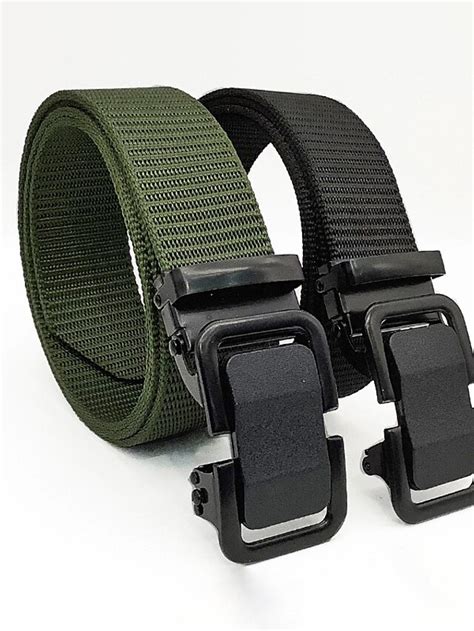 Men S Tactical Belt Nylon Web Work Belt Black Kakhi Nylon Plain Daily