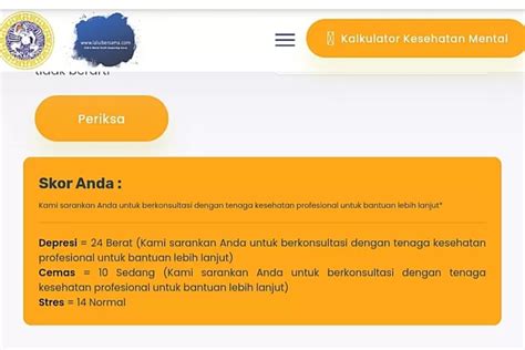 Link Kalkulator Kesehatan Mental Online Gratis Di Laluibersama