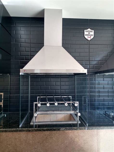 CHURRASQUEIRA GOURMET EM AÇO INOX 304 SEM GRILL E VIDROS PARA ÁREAS