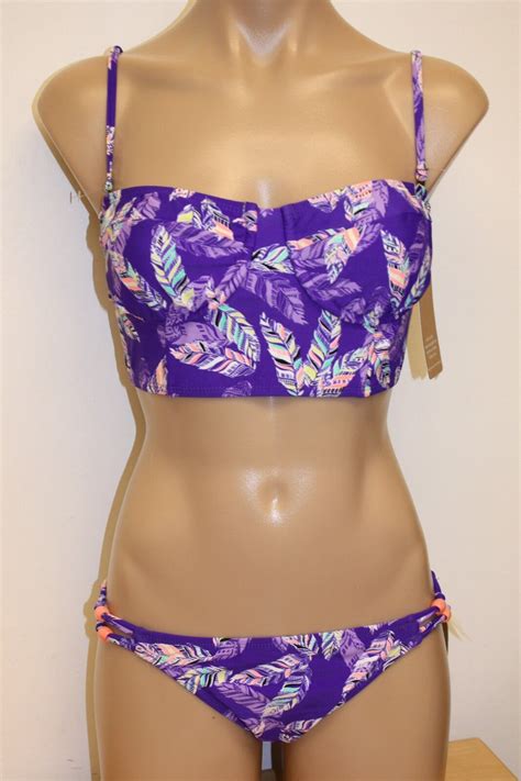 NWT Hobie Swimsuit Bikini 2 Pc Set Sz M GRA Underwire EBay