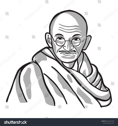 Face Vector Mahatma Gandhi Simple Shadow Stock Vector (Royalty Free ...