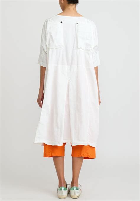 Rundholz Dip Cotton Oversized Pocket Dress In Star White Santa Fe Dry