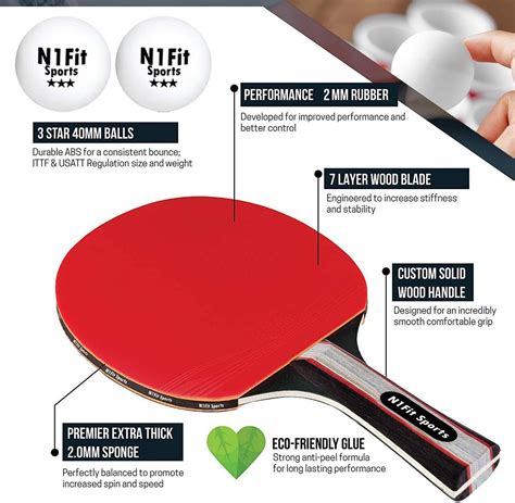 Ping Pong Paddle Set Includes 4 Player Rackets 8 Professional Table