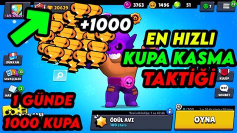 Brawl Stars 1 GÜnde 1000 Kupa Kasma TaktİĞİ Youtube