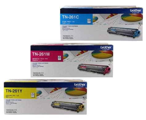 Brother TN 261 TN 261 Cyan Yellow Magenta Set Original Toner