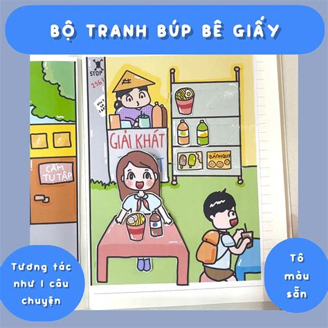 bo tranh tuong tac  tien xanh bup  giay fahasacom