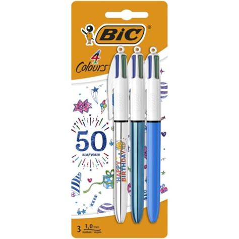 Stylo Bille Couleurs Birthday X Bic Le Lot De Prix Carrefour