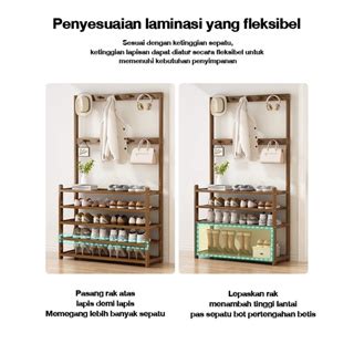 Jual BAMBOO Rak Sepatu Hanger 4 Susun Rak Gantungan Baju Hanger Tas