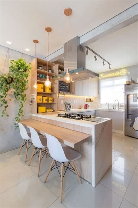 O Que Colocar No Balcão Da Cozinha - Cozinha com Balcão: +60 Projetos Incríveis para Se Inspirar | Cozinha ...