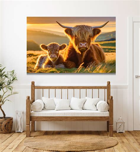 highland  canvas wall art print baby highland   mother