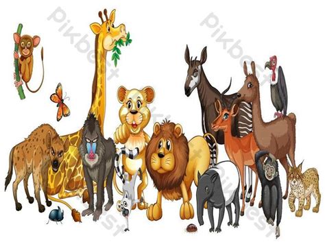 wild animals white vector png images eps