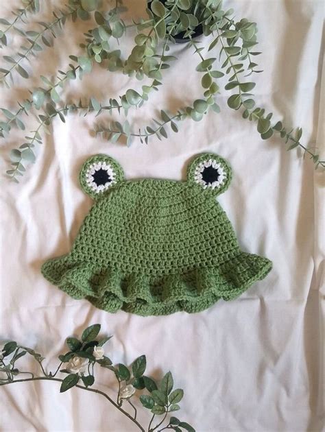 frog hat bucket handcrafted unisex cute etsy