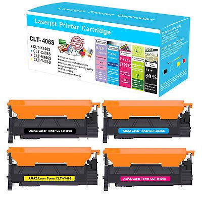 4x Toner XXL für Samsung CLT 406S CLP 365 CLP 365W CLX 3300 CLX 3305