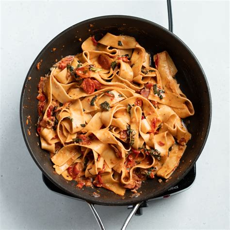 Tomato, Basil, and Bacon Pappardelle Pasta for Two - A Flavor Journal