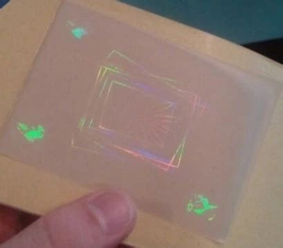 Driver License Transparent Hologram Lamination Overlay Pouch Hologram