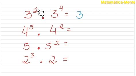 Multiplicacao De Potencia De Mesma Base - Multiplicação de potência de mesma base - Propriedade da potência - YouTube