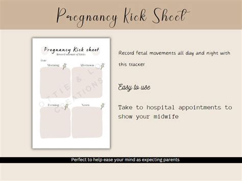 Printable Pregnancy Kick Sheet Printable Kick Count Pregnancy Tracker