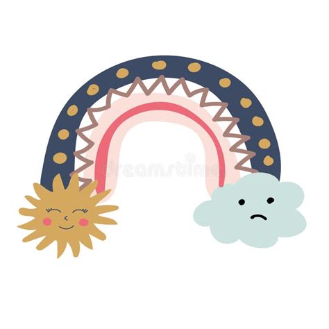 Ilustraci N De Arco Iris Con Nubes Y Sol Para Beb S Ilustraci N Del