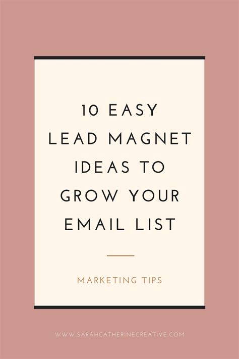 10 Easy Lead Magnet Ideas to Grow Your Email List | Sarah Catherine