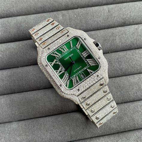 Cartier Santos Moissanite Diamond Watch for Men at ImaxBuds.Com – iMaxBudsWatch