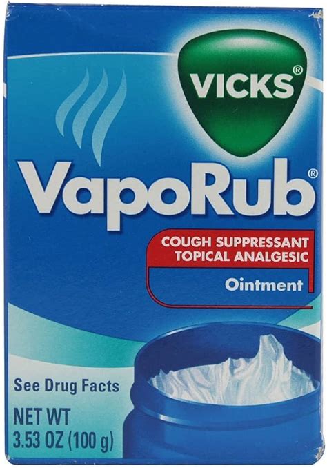 Vicks Vaporub Topical Cough Chest Rub And Analgesic Ointment Over The Counter Medicine 3 53 Oz