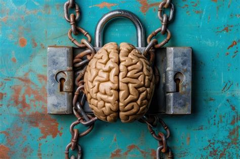 Premium Photo Human Brain In Chains On A Padlock