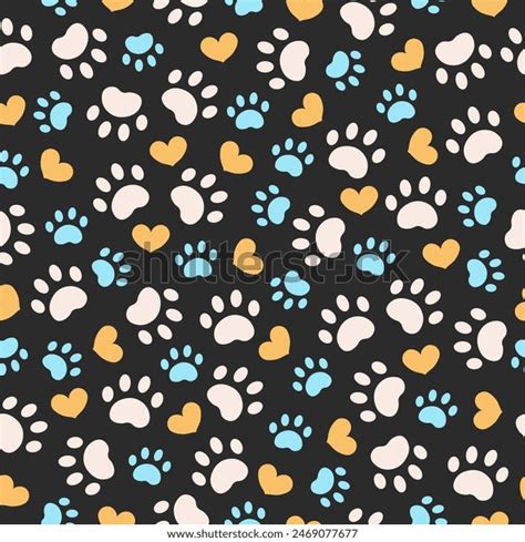 paw print pattern outline stock vectors  vector art shutterstock