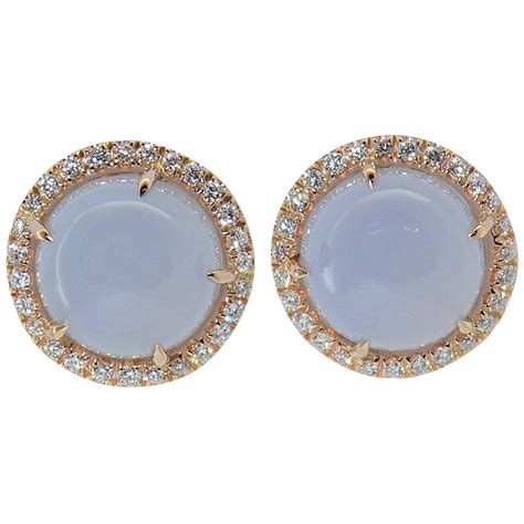 Diamond Rose Gold Earrings For Sale at 1stDibs