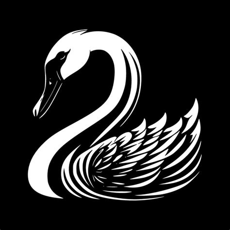 Ilustraci N Vectorial Del Cisne Minimalista Y De Silueta Simple