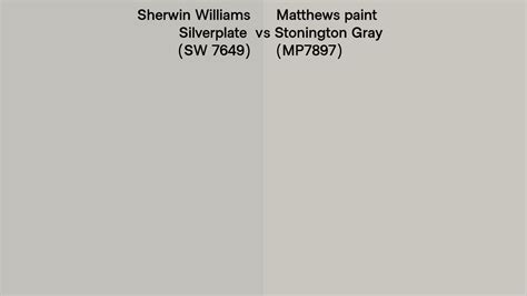 Sherwin Williams Silverplate Sw 7649 Vs Matthews Paint Stonington Gray Mp7897 Side By Side