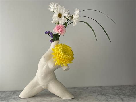 Nude Torso Vase Sculpture Porcelain Female Figure Pottery Vessel Erotic Ikebabna Mature