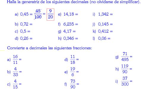 Fraccion Generatriz Ejercicios Resueltos De Primaria O B Sico