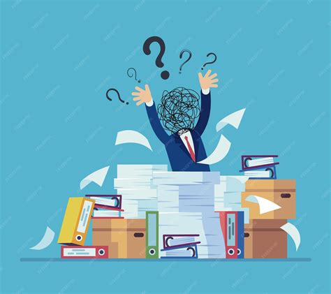 Premium Vector | Confusion and mess Stressed man working in office