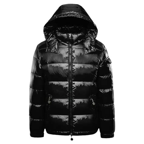 tested  coziest   stylish shiny black puffer jacket