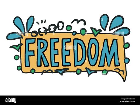 Freedom Message With Speech Bubble Isolated Hand Drawn Lettering With