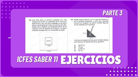 EJERCICIOS ICFES 2023 RESUELTOS SABER 11 PARTE 3 matemáticas