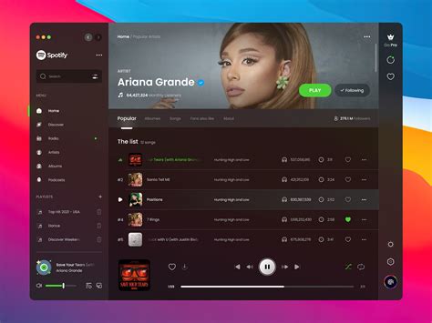 spotify web redesign  behance