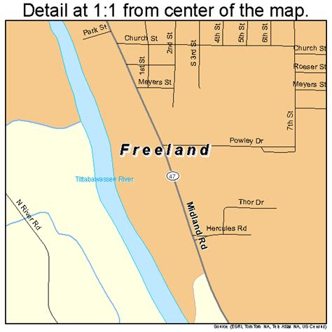 Freeland Michigan Street Map 2630540