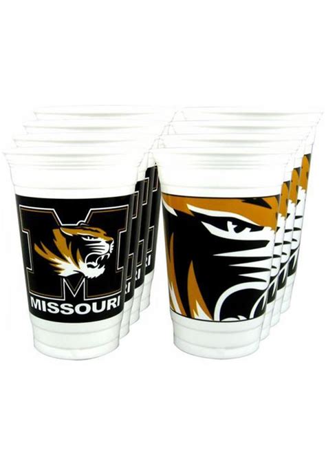 Missouri Tigers Mu16oz Plastic Logo Cups 8 Pack Rallyhouse