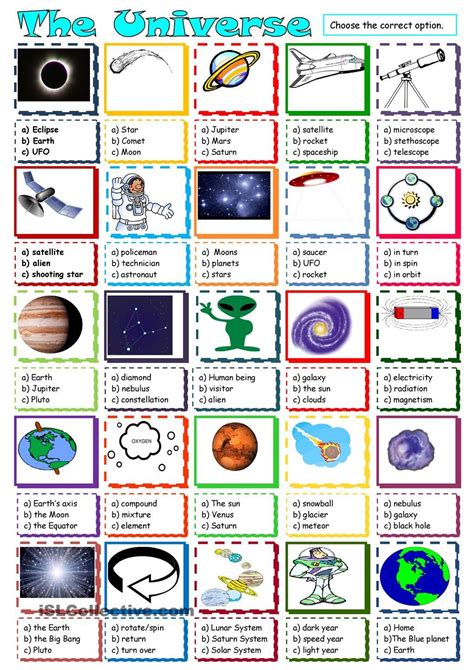 Astronomy Vocabulary Worksheet