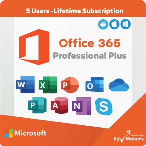 Microsoft Office 365 Professional Plus Lifetime Subscription For 5 D Softkeys