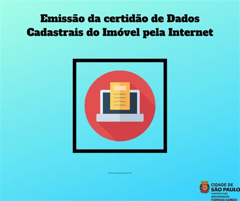 Emiss O Da Certid O De Dados Cadastrais Do Im Vel Subprefeitura