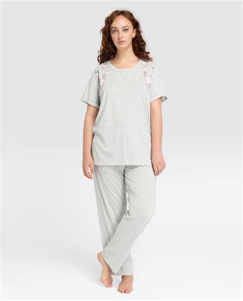 Pijama Completo De Tallas Grandes En Gris Lazo Plus Moda El Corte