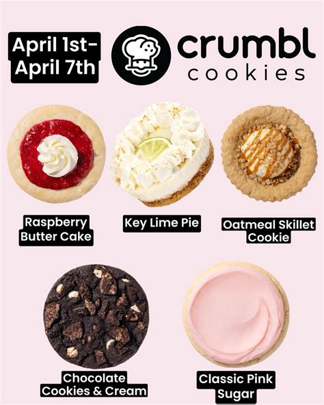 Snack Betch | Crumbl Cookies line up! April 1st- April 7th | Instagram