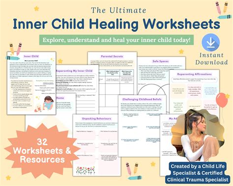 Inner Child Healing Worksheet Bundle, Heal Your Inner Child, Shadow