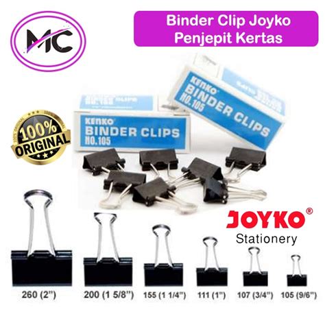 Jual Binder Clip Besar Sedang Kecil Joyko Nomor 105 107 111 155 200 260