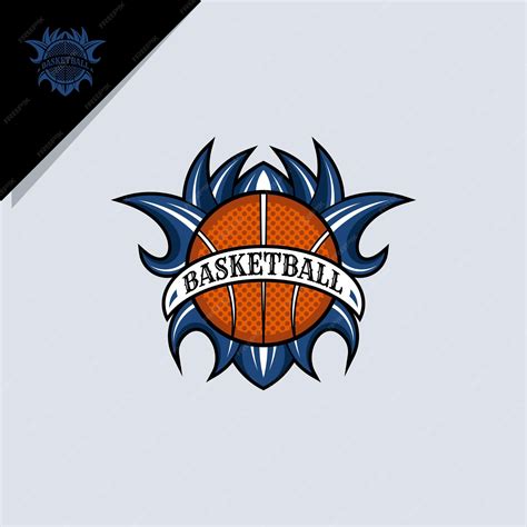Premium Vector | Basketball illustration waves ornamerfor emblem logo